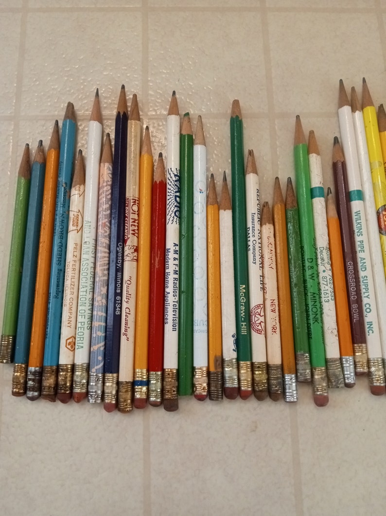 Vintage Made in USA Pencil Lot of 49 All Used and Sharpened - Etsy
