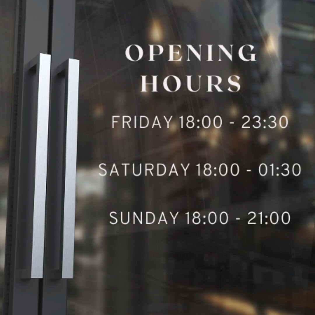Hour Loop Storefront Personalized Business Hours Vinyl Decal – Shop Storefront Window ...