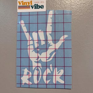 Rock Hand Sign - Vinyl Sticker Outdoor/Indoor Use 3&quot; x 4&quot; Waterproof