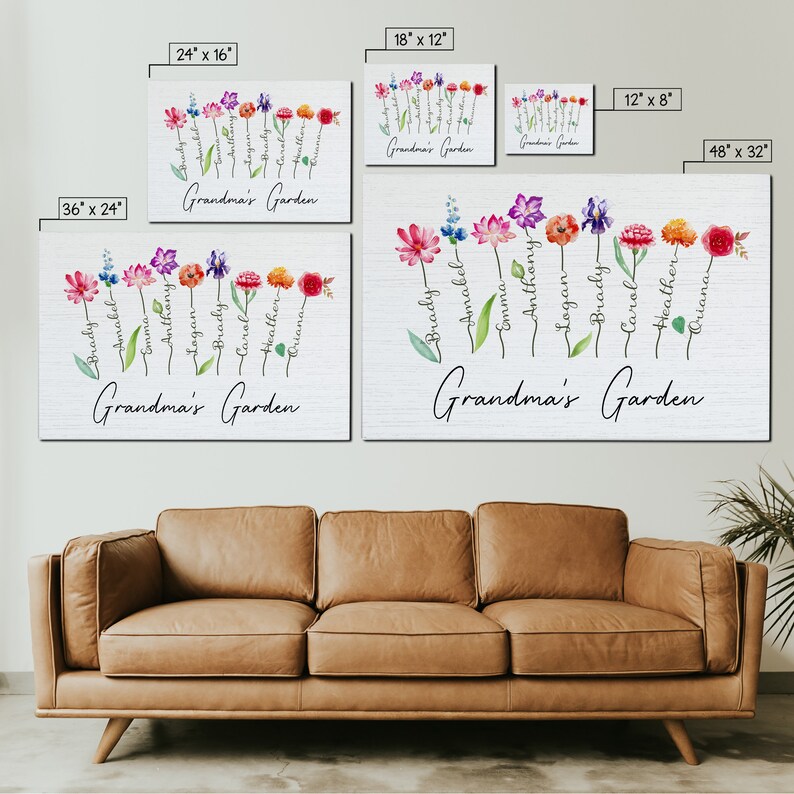 Personalized Grandma Gift Canvas Art Print Grandma's Etsy