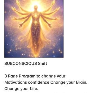 Subconscious Shift Program: Reshape Your Thinking in 3 paper program! Change your BRAIN Change your LiFE starts working in a week