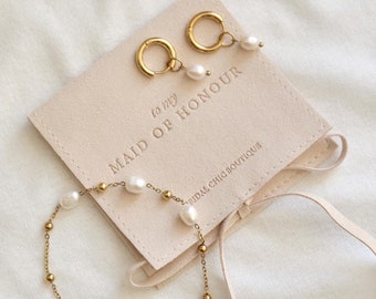 Bridesmaid earrings 18k gold plated bridesmaid bracelet maid of honour jewellery pouch bridal gift bracelet silver bridesmaid gifts jewelry