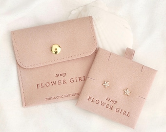 Flower girl earrings sterling silver will you be my flower girl gift proposal personalised gift pearl flower earrings flower girl jewellery