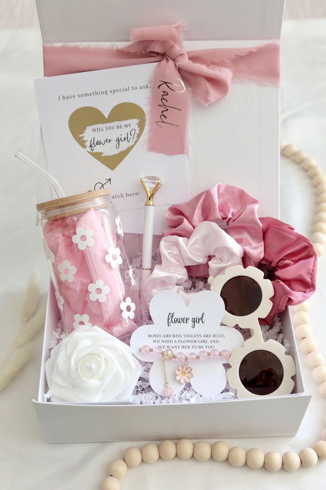 Flower Girl Proposal Box Set Personalised Flower Girl Gift Box Will You