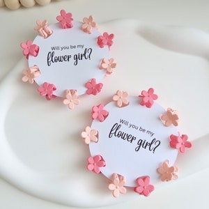 Blumenmädchen Haarspange Willst du mein Blumenmädchen Vorschlag Geschenk Personalisierte Blumenmädchen Karte Floral Clips Kids Pack Haarspangen Blume Mini