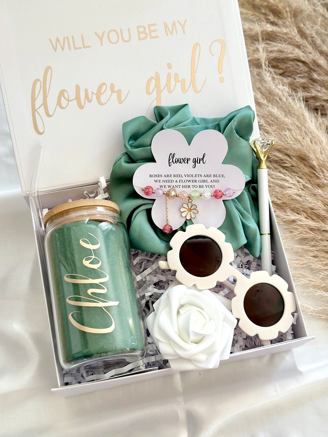 Flower Girl Proposal Box Set Personalised Flower Girl Gift Box Will You