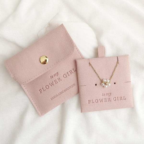 Bloemenmeisjesketting 18k verguld wil jij mijn bloemenmeisje voorstel cadeau gepersonaliseerd cadeau parel bloemenketting bloemenmeisje sieraden