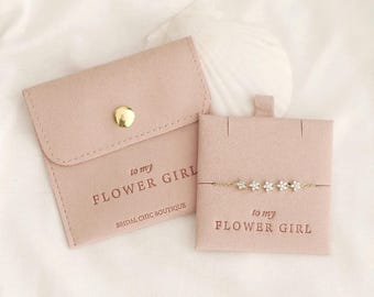 Flower girl bracelet 14k gold plated will you be my flower girl proposal gift personalised gift flower bracelet gift flower girl jewellery