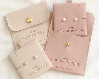 Sterling Silver Pearl Bridesmaid Earrings: Bridal Party Jewelry