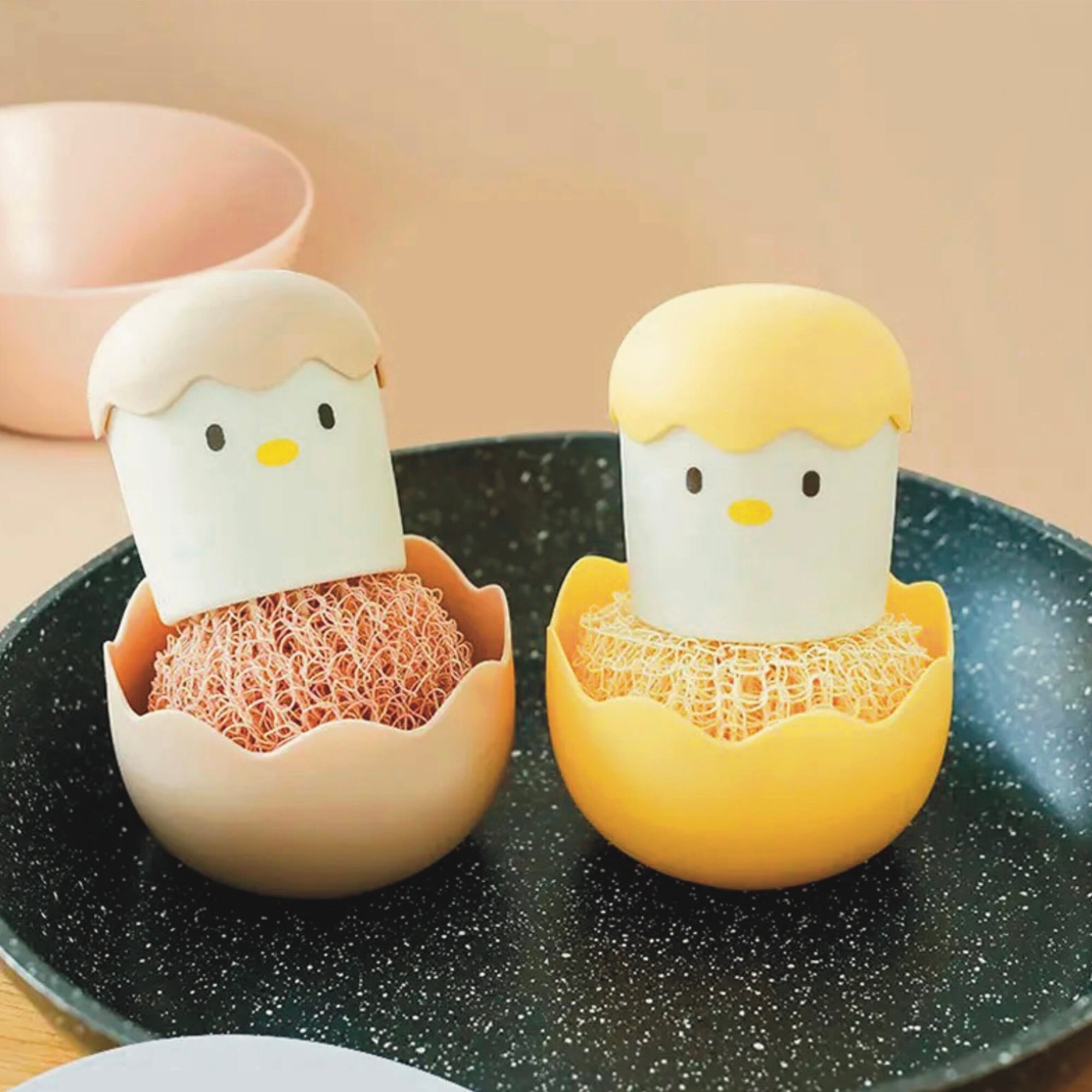 Cute Egg Kitchen Cleaning Brush - Silicone Dishwashing Brush – pocoro