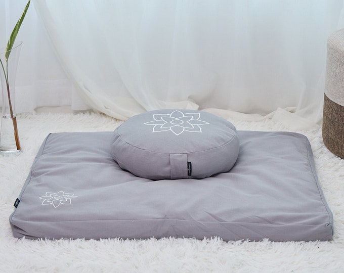Round Meditation Cushion Set, Zafu and Zabuton, Floor Cushion, Meditation Pillow Set, Large Floor Pillow, Yoga Gifts