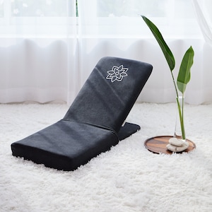 Black Folding Meditation Chair, Meditation Cushion with Back Support, Japanese Floor Chair, Floor Cushion, Zafu Pillow image 7