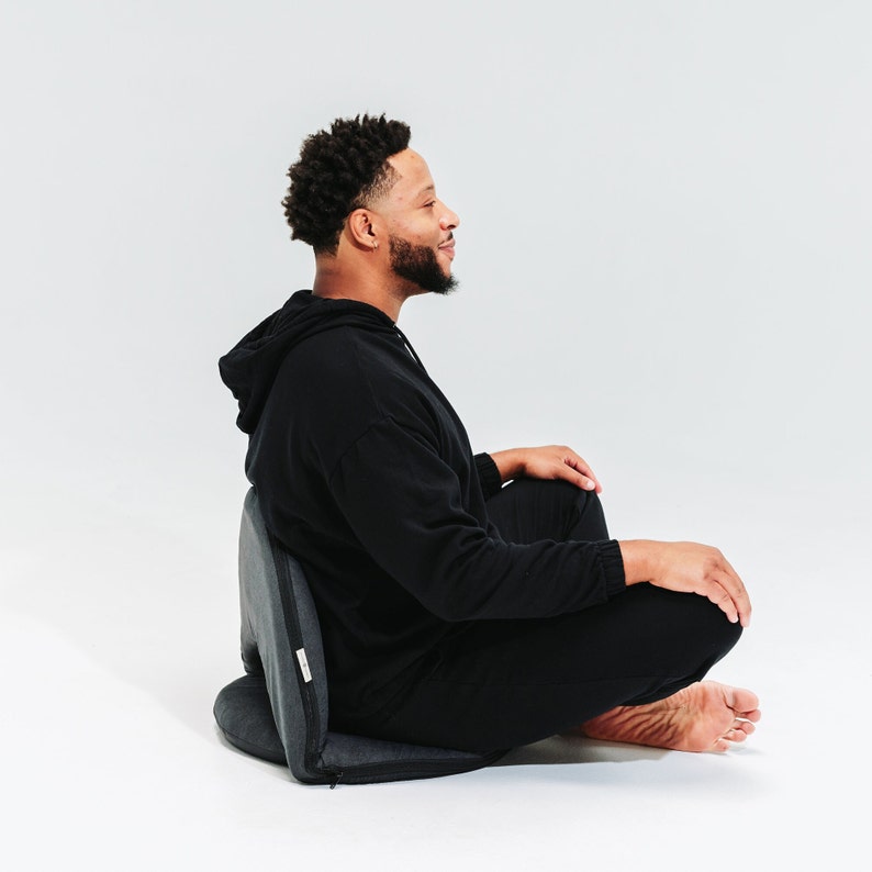 Black Small Floor Chair, Foldable Meditation Chair, Floor Cushion, Meditation Cushion with Back Support, Yoga Gifts image 7
