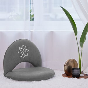 Black Small Floor Chair, Foldable Meditation Chair, Floor Cushion, Meditation Cushion with Back Support, Yoga Gifts image 9