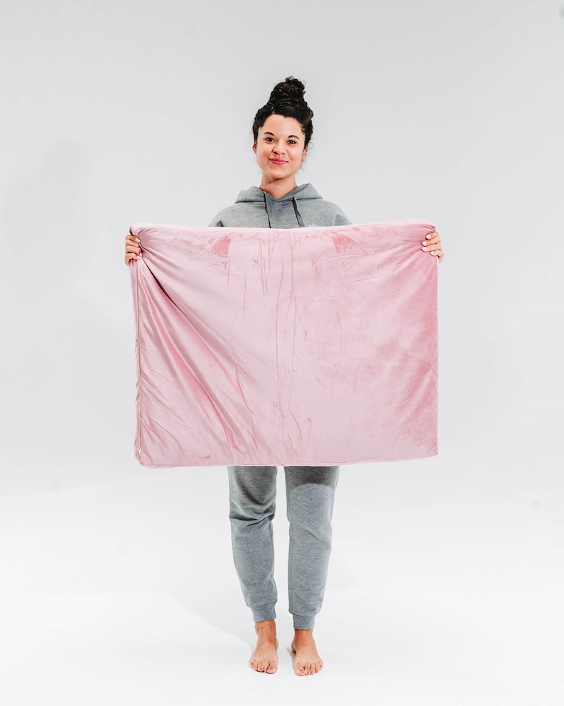 Velvet Meditation Zabuton Mat, Large Floor Cushion, Meditation Pillow, Yoga Floor Pillow Blush Pink