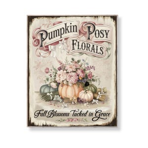 Pumpkin Floral Print: Shabby Chic Fall Decor (8x10 Digital Download)