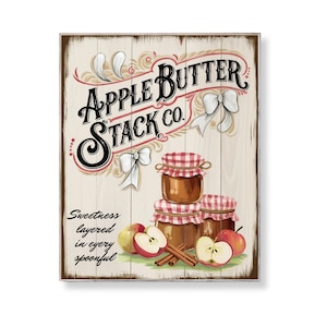 Apfelbutter Küche Wand Kunst Herbst Vorratskammer Printable Vintage Bauernhaus Dekor Rustikales Herbst Marmeladenglas Zeichen Digitales Apple Stack Download Poster