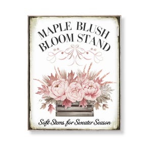 Maple Blush Peony Fall Floral Print: Soft Farmhouse Decor (8x10 Digital Download)