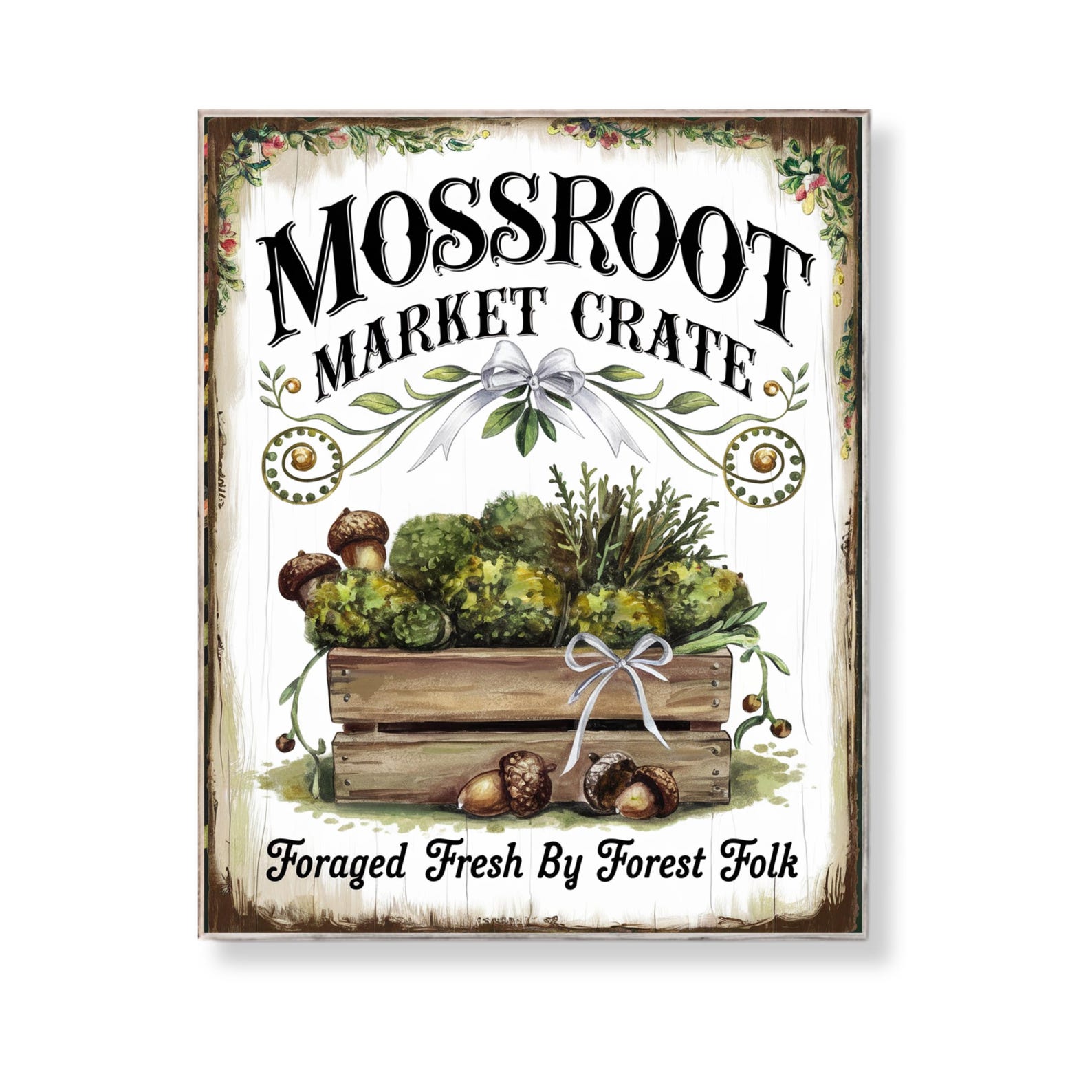 Mossroot Woodland Fall Kitchen Sign Market Crate Printable Wall Art ...
