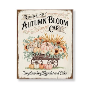 Autumn Bloom Farmhouse Sign: Vintage Fall Floral Printable (8x10 PDF & JPG Download