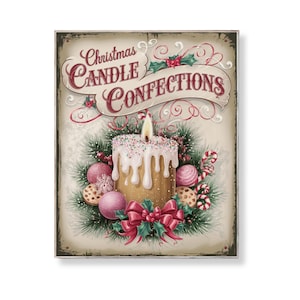 Christmas Gingerbread Print: Holiday Kitchen Decor, Peppermint Candy (Digital Download 8x10 PDF/JPG)