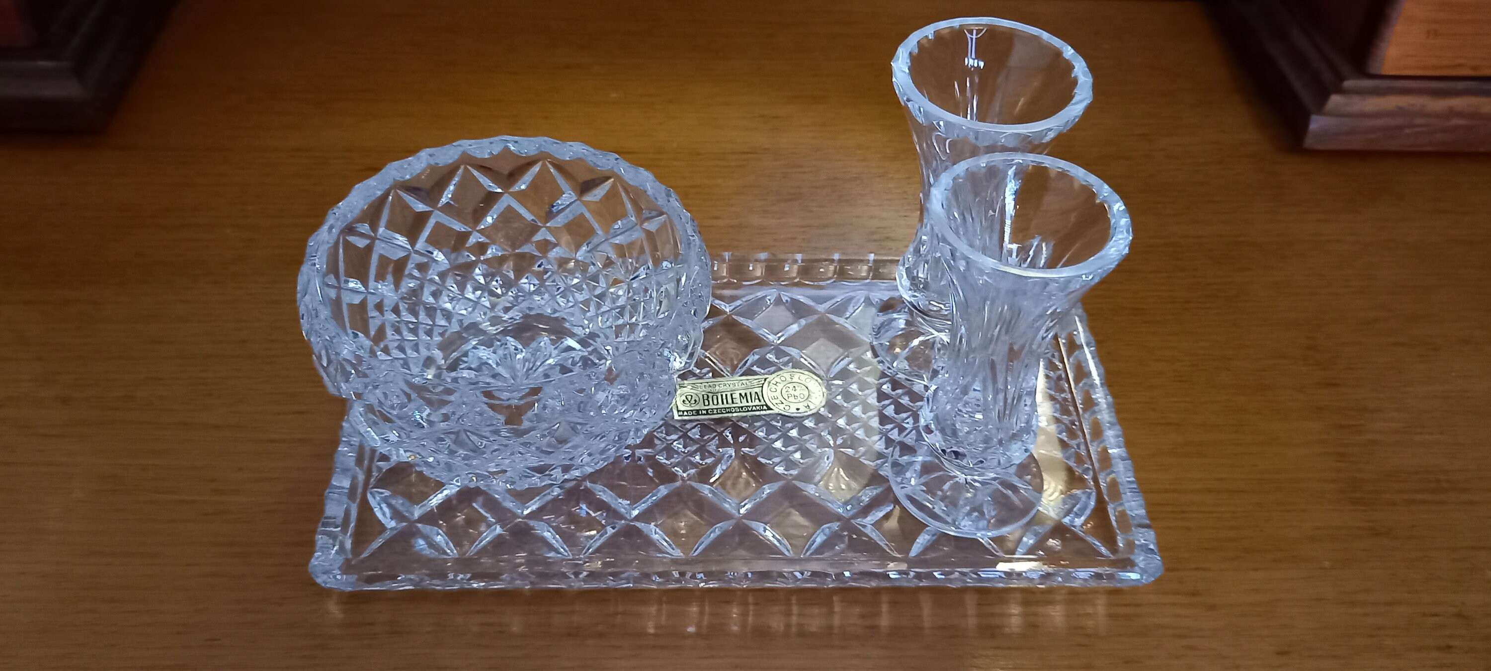 bohemia crystal dressing table set Vintage Bohemia Crystal Bedroom 7 Piece Vanity Dresser Set