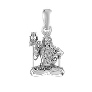 God Shiva Silver Pendant (92.5% purity) by Akshat Sapphire Shiva Locket for Men and Women