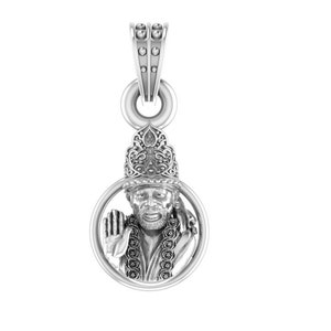 God Sai baba Silver Pendant (92.5% purity) by Akshat Sapphire Sai baba Locket for Men and Women