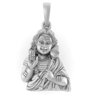 God Kartikeya Pure Silver 92.5% purity pendant by Akshat Sapphire Murugan Pendant