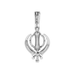 Sikh Khanda symbol Pendant (92.5% purity) by Akshat Sapphire Sikh Khanda symbol Locket for men and women