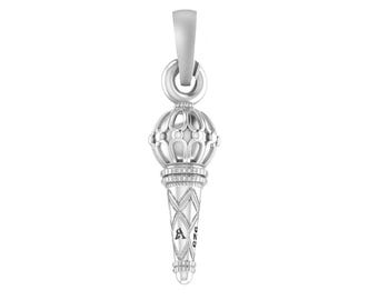 God Hanuman Gada Silver Pendant (92.5% purity) by Akshat Sapphire Hanuman Gada Locket for Men and Women
