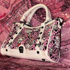 Ed Hardy Pink Leopard Skull Satchel • Y2K Tattoo Luxe Handbag - Etsy