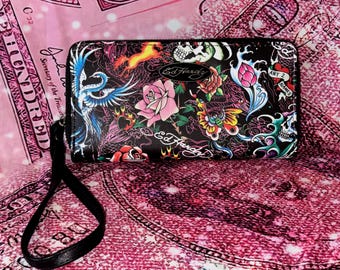 Ed Hardy Pink Leopard Skull Satchel • Y2K Tattoo Luxe  display picture 1