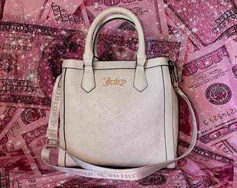 Juicy Couture Weiße Umhängetasche • Y2K Clean Girl Luxe Designer Tasche