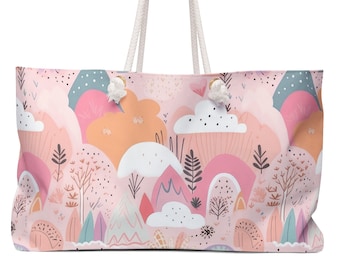 Sac de week-end Boho Rainbow, sac de fille de plage, sac fourre-tout d’été, sac de pique-nique Sun Sea Ocean Lover, cadeau d’escapade de voyage pour filles, fourre-tout extérieur nature