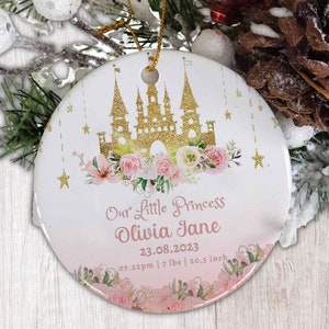 New Baby Gift Newborn Keepsake Personalized Birth Announcement Ornament Birth Stats Ornament Custom First Christmas Ornament New Mom Gift
