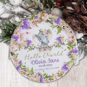 New Baby Gift Custom First Christmas Ornament Newborn Ornament Personalized Birth Announcement Ornament Birth Stats Keepsake New Mom Gift