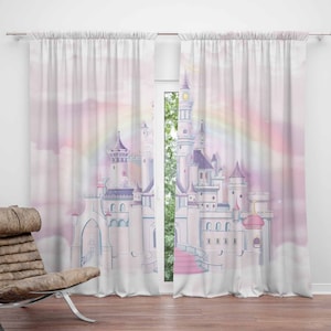 Princess Castle Nursery Curtain Kids Bedroom Curtains Black Out Curtains Nursery Decor Baby Room Curtains Bedroom Living Room Curtains