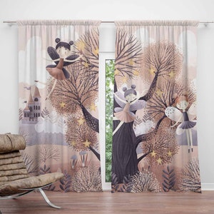 Fairy Nursery Curtains Little Fairies Kids Bedroom Curtains Black Out Curtains Nursery Decor Baby Room Curtains Bedroom Living Room Curtain