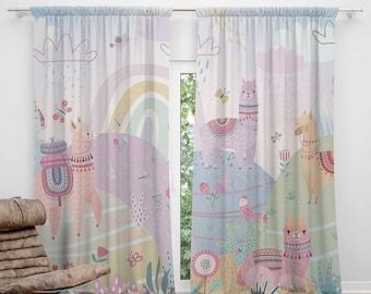 Lama Verdunkelungsvorhänge, Regenbogen Kinderzimmer Dekor