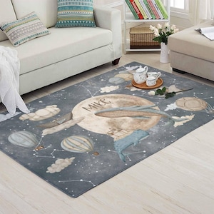 Ozean Wal Kinderzimmer Teppich Meer Delphin Baby Jungen Zimmer Dekor Himmel Mond Welt Teppich Name Kinderzimmer Kinder Kinder Spielzimmer Babypartygeschenk