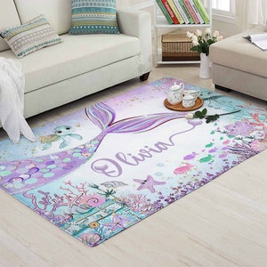 Handgewebter Teppich, Wollteppich für Mädchen, Kinderzimmer Teppich, 15 Farben, Handbemalte Teppiche für Mädchen und Jungen