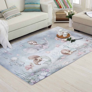 Kleine Meerjungfrau Teppich Kinderteppich Benutzerdefinierte Kinderzimmer Decke Baby Mädchen Zimmer Dekor Kinder Spielzimmer Matte Babyparty Geschenk Schulanfang