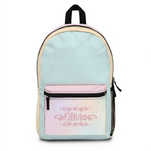 Sac à dos barbe à papa, cadeau de rentrée des classes, cartable personnalisé pour enfants, sac d'étudiant avec prénom personnalisé, cadeau de remerciement pour un enseignant, cadeau d'anniversaire