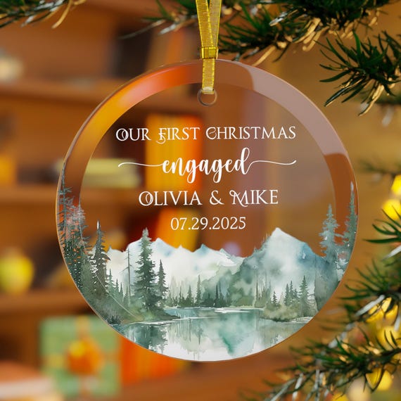 Our First Christmas Engaged Ornament Engaged Couple 2025