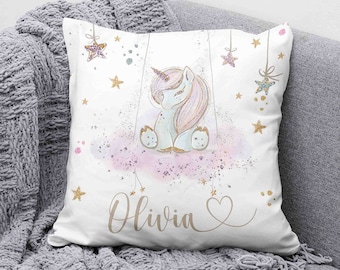 Personalized Unicorn Cushion, Nursery Decor, Baby Shower Gift