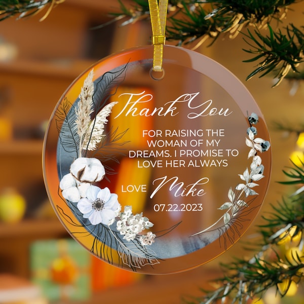 Mother of the Bride Gift Thank You Ornament Parents Wedding Keepsake Custom Wedding Ornament Gift from Bride and Groom Wedding Gift For Mom