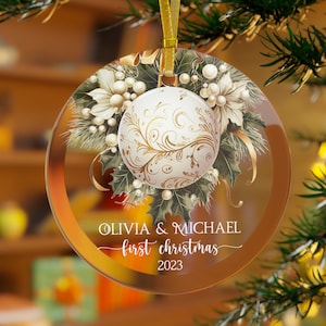 First Christmas Ornament Gift Newlywed Couple Mr & Mrs Christmas Ornament Personalized Mr Mrs Wedding Ornament Wedding Gift Keepsake Couple