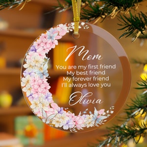 Mothers Day Ornament Gift from Daughter Personalized Mothers Day Gift From Son Happy Birthday Mom Gift for Mum Thank You Mom Gift Keepsake