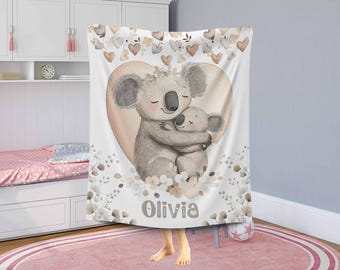 Coperta In Pile Per Bambini Con Motivo Koala E Zoo - Morbida Microfibra 76x101 Cm - Per Lettino E Divano